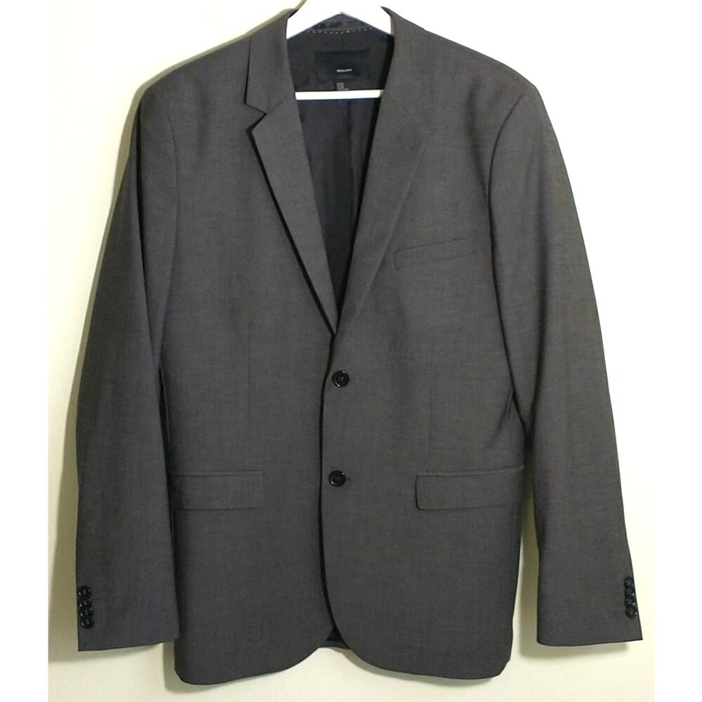 H&M Single Breasted Jacket Men's Sz 40R Gray Single Breasted 2 Button Sportcoat